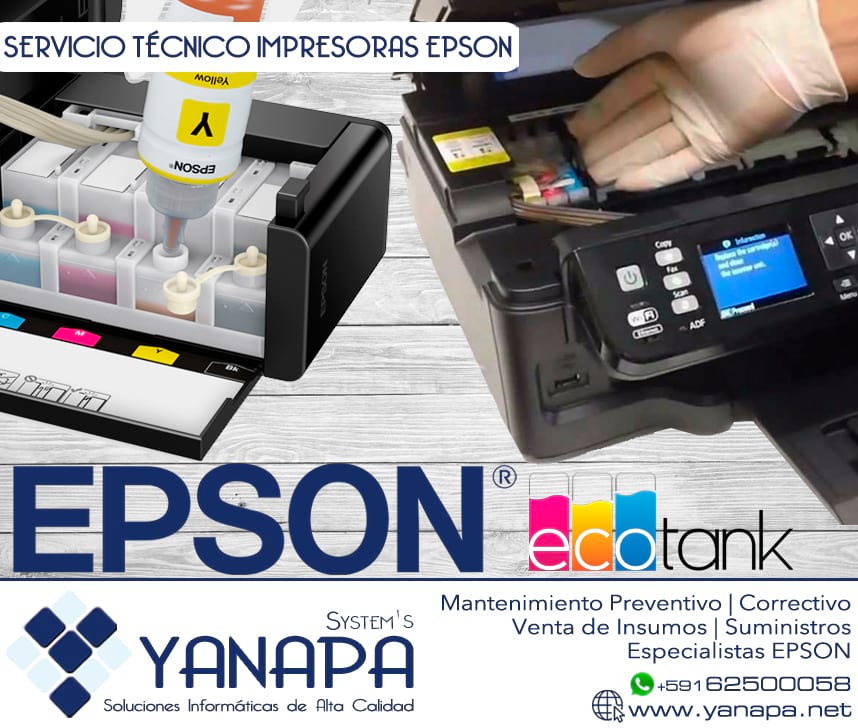 Sip agudo Ambigüedad Servicio Técnico Especializado Impresoras EPSON – YANAPA | Computadoras &  Sistemas