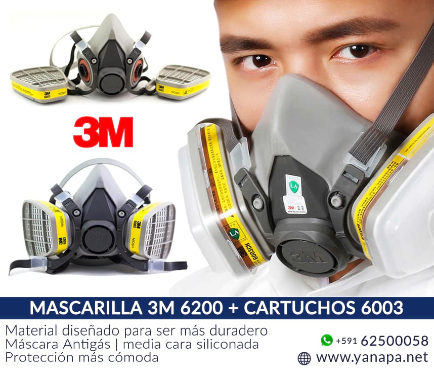 Respirador 3M 6200 con Cartuchos 6003 – YANAPA | Computadoras & Sistemas